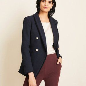 Ann Taylor Double Breasted Tweed Blaze